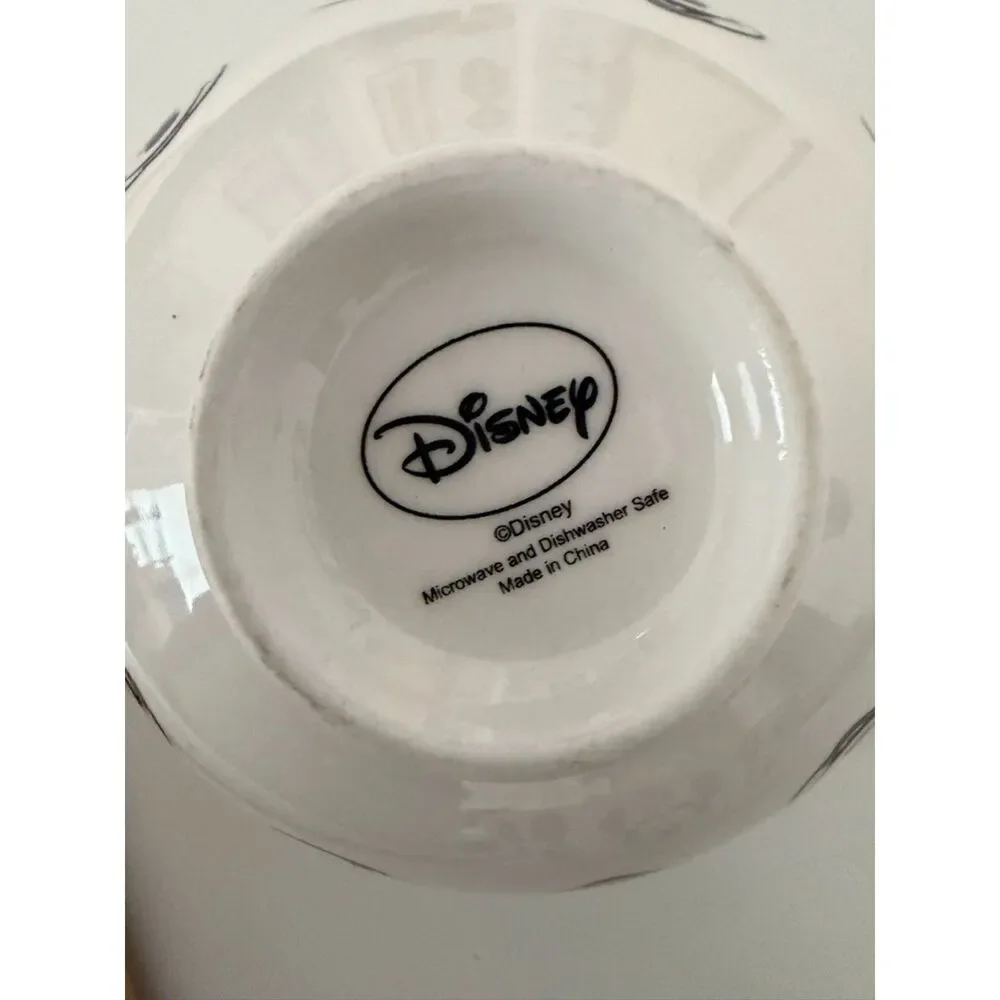 set of 3 ceramic bowls with mickey and minnie mouse pattern